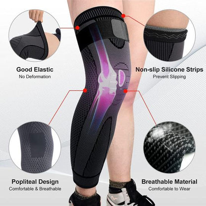 Premium Long Compression Knee Sleeve | Full Leg Support & Pain Relief
