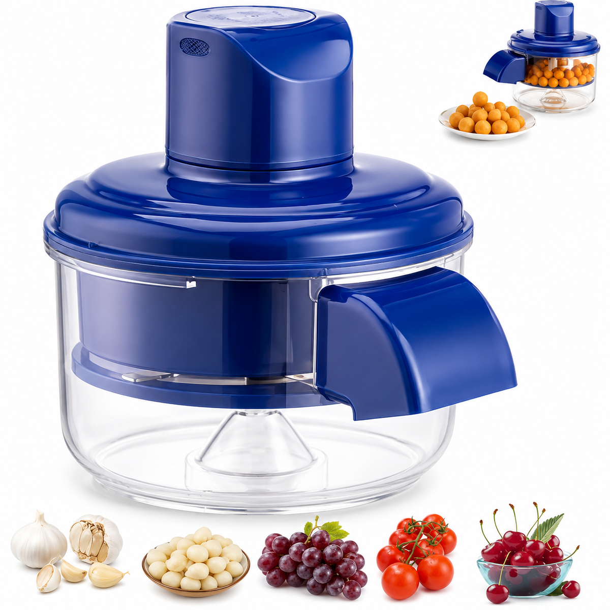Glossy Blue Mini Food Chopper Set