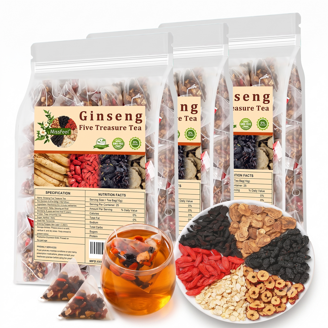 Ginseng Five Treasure Natural Herbal Tea - Energy Booster (30 Tea Bags)