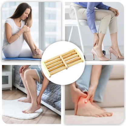 Wooden Foot Massager Roller, Dual Foot Massage Roller for Relief Tired Feet, Pain and Plantar Fasciitis, Massage Tools for Women and Men